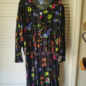 Sleeveless Maxi Dress with Bead-fringed Jacket